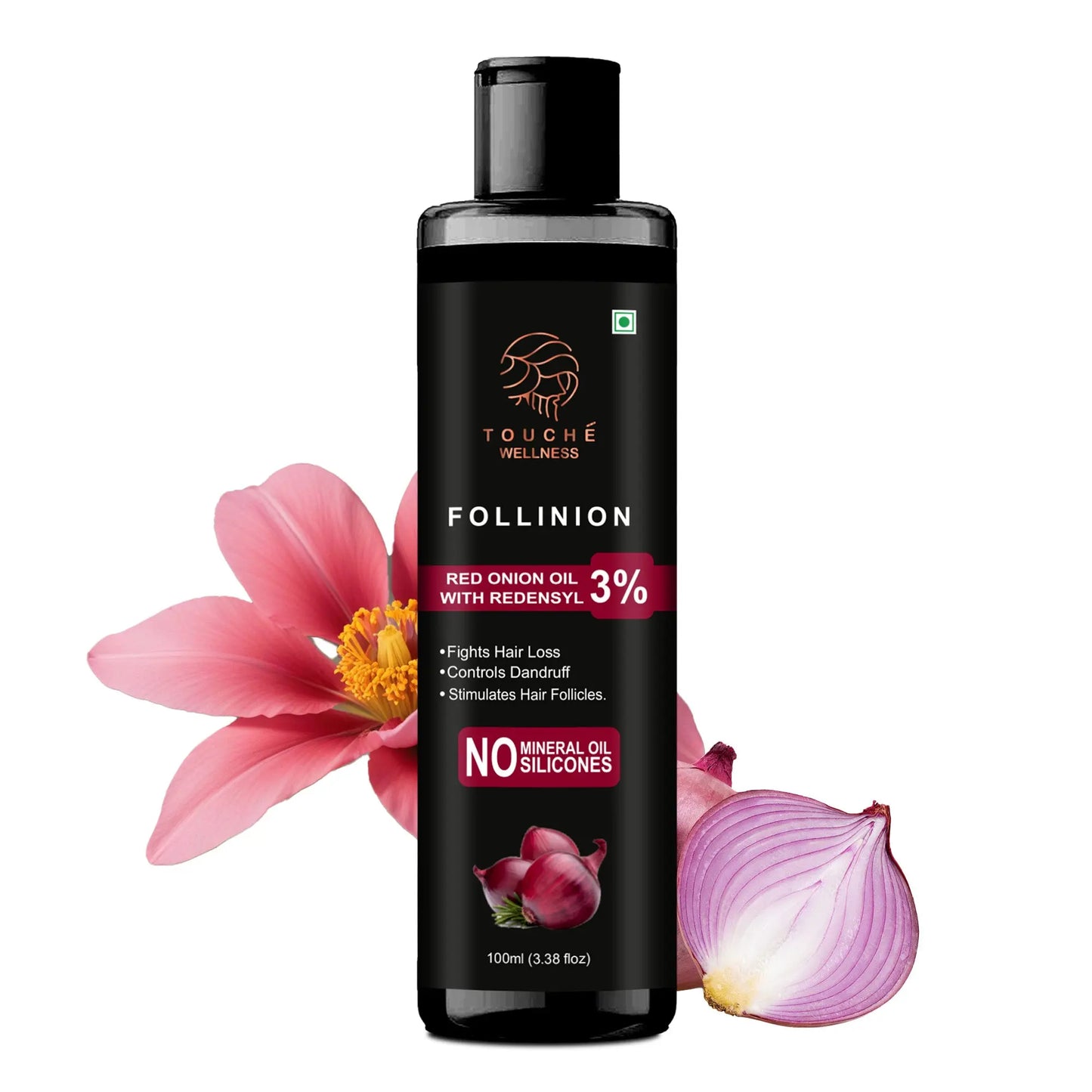 Follinion Red Onion Hair Oil With Redensyl 3% - Power of 9 Oils - For Men And Women - Helps in Preventing Hair fall & Damage, For Stronger & Dense Hair 100 ML My Store