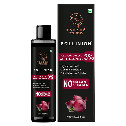 Follinion Red Onion Hair Oil With Redensyl 3% - Power of 9 Oils - For Men And Women - Helps in Preventing Hair fall & Damage, For Stronger & Dense Hair 100 ML My Store