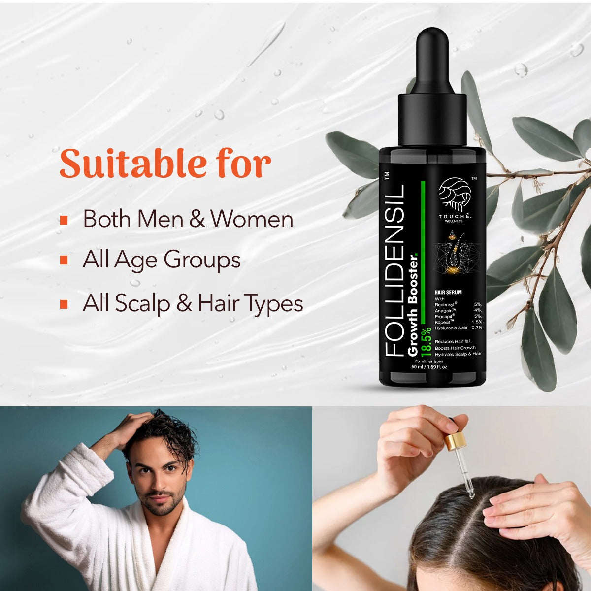 Touche Wellness Follidensil 18.5% Growth Booster Hair Serum