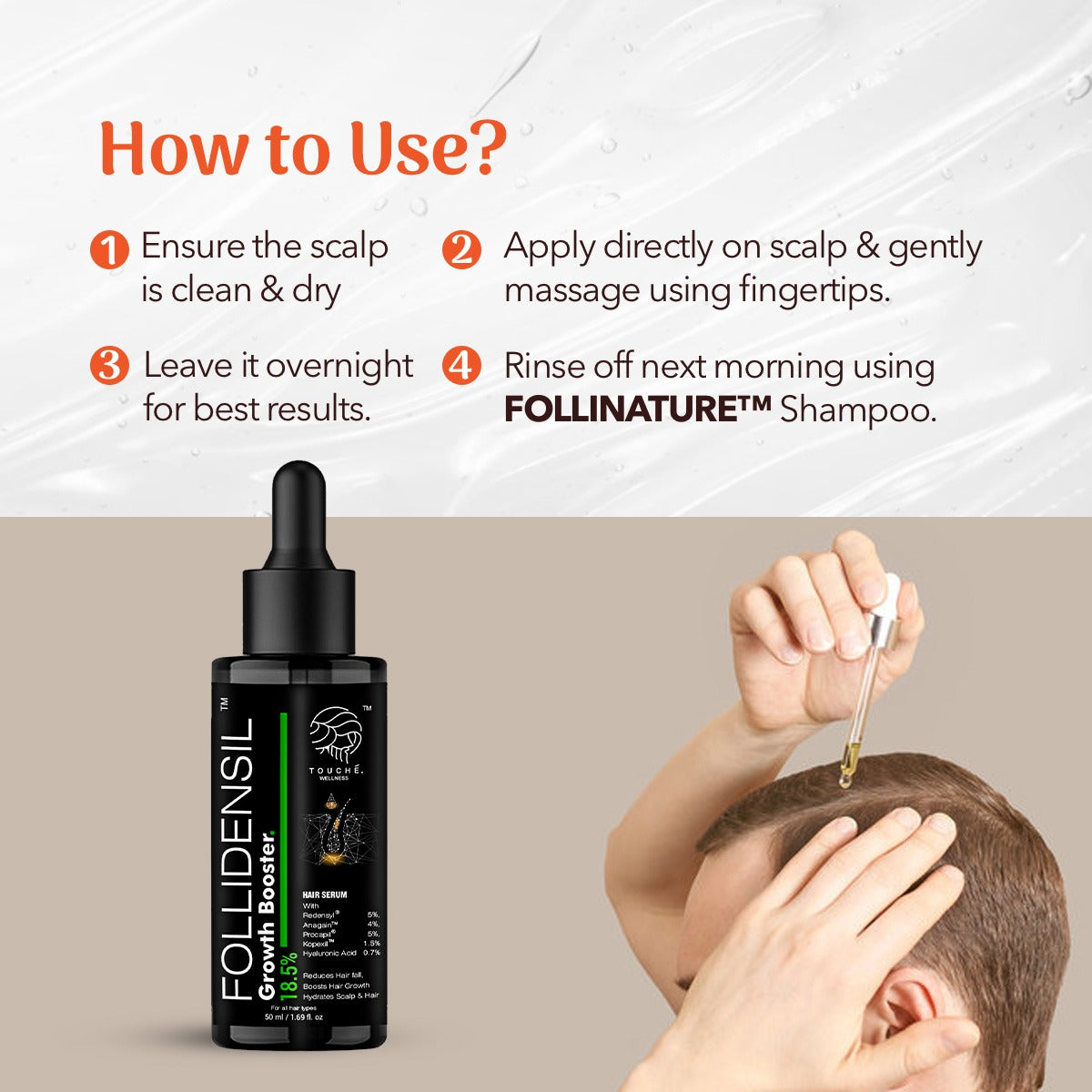 Touche Wellness Follidensil 18.5% Growth Booster Hair Serum