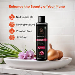 Follinion Red Onion Hair Oil With Redensyl 3% - Power of 9 Oils - For Men And Women - Helps in Preventing Hair fall & Damage, For Stronger & Dense Hair 100 ML My Store