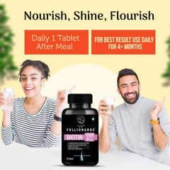 Follicharge Tablets for Hair & Skin - Premium Formula with Biotin 10000 mcg with 18 Amino Acids, Mutli Minerals & Multivitamins for Men And Women 30 Tablets Bottle My Store
