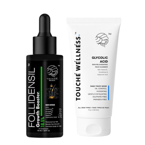 Follidensil Serum + Glycolic Acid Face Wash Combo