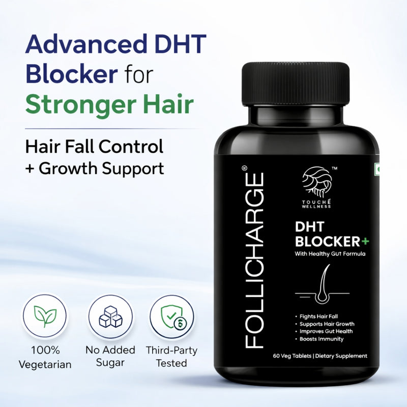 Follicharge Advanced DHT Blocker+ with Gut Health Support - 60 Tablets