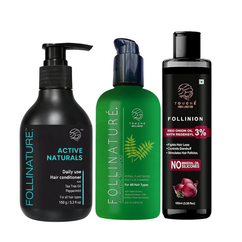 Follinature Shampoo + Follinature Conditioner + Follinion Hair Oil Combo Pack ( 3 in 1)